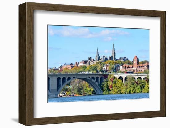 Washington Dc, a View from Georgetown and Key Bridge in Autumn-Orhan-Framed Photographic Print