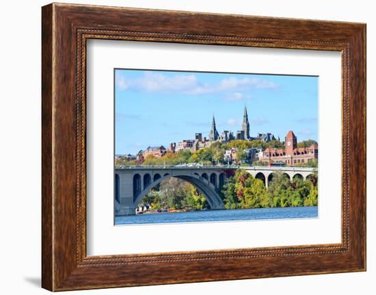 Washington Dc, a View from Georgetown and Key Bridge in Autumn-Orhan-Framed Photographic Print