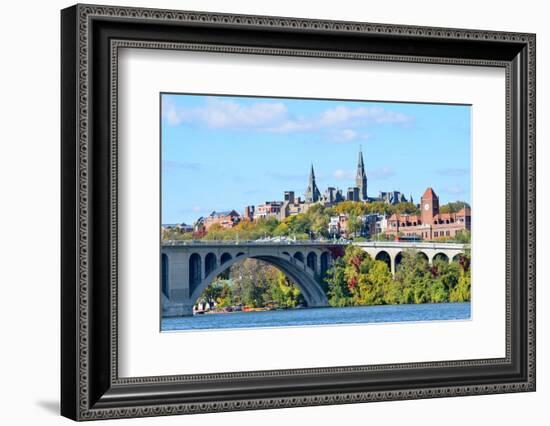 Washington Dc, a View from Georgetown and Key Bridge in Autumn-Orhan-Framed Photographic Print