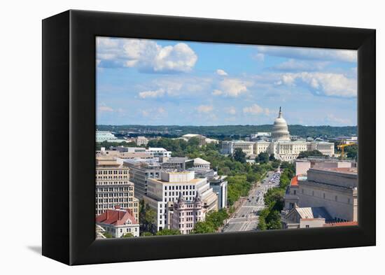 Washington DC - Aerial View of Pennsylvania Street with Federal Buildings including US Archives Bui-Orhan-Framed Premier Image Canvas