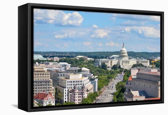 Washington DC - Aerial View of Pennsylvania Street with Federal Buildings including US Archives Bui-Orhan-Framed Premier Image Canvas