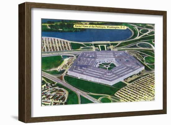Washington DC, Aerial View of the Pentagon Building-Lantern Press-Framed Art Print
