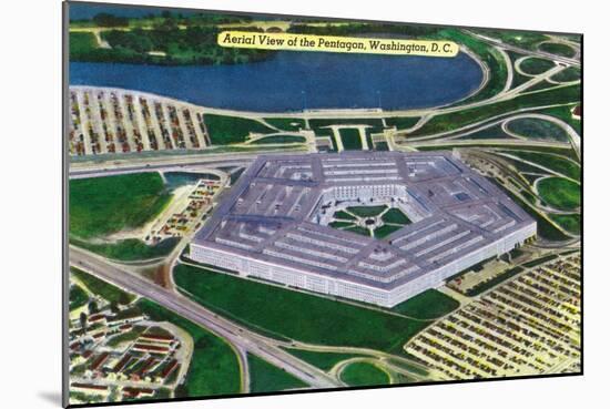 Washington DC, Aerial View of the Pentagon Building-Lantern Press-Mounted Art Print