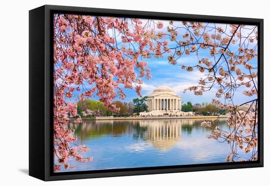 Washington, DC at the Tidal Basin and Jefferson Memorial during Spring.-SeanPavonePhoto-Framed Premier Image Canvas