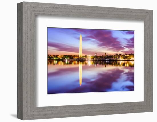 Washington DC at the Tidal Basin and Washington Monument.-SeanPavonePhoto-Framed Photographic Print