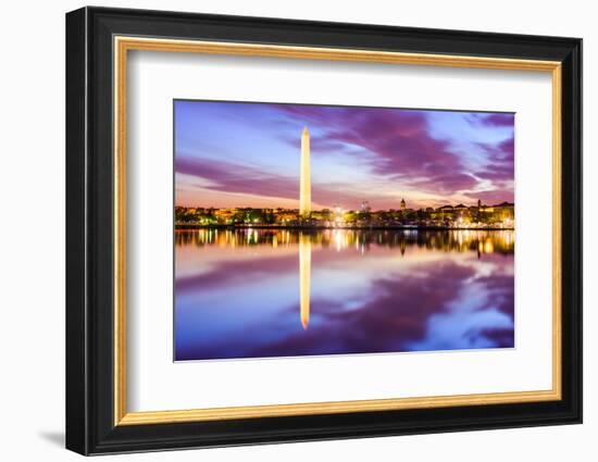 Washington DC at the Tidal Basin and Washington Monument.-SeanPavonePhoto-Framed Photographic Print