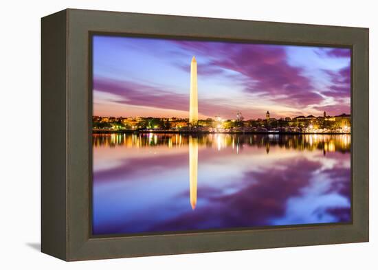 Washington DC at the Tidal Basin and Washington Monument.-SeanPavonePhoto-Framed Premier Image Canvas