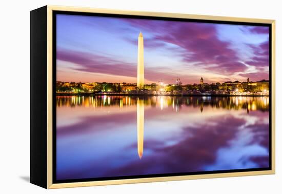 Washington DC at the Tidal Basin and Washington Monument.-SeanPavonePhoto-Framed Premier Image Canvas