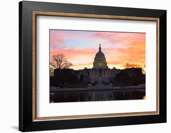 Washington Dc, Capitol Building in a Cloudy Sunrise-Orhan-Framed Photographic Print