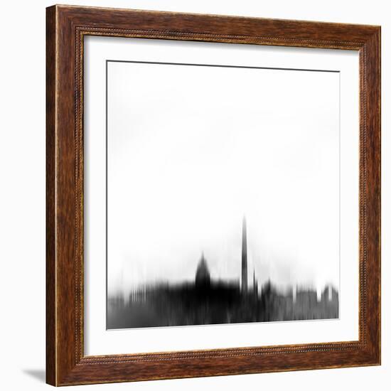 Washington DC City Skyline - Black-NaxArt-Framed Art Print