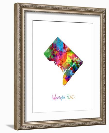 Washington DC, District of Columbia Map-Michael Tompsett-Framed Art Print