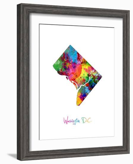 Washington DC, District of Columbia Map-Michael Tompsett-Framed Art Print