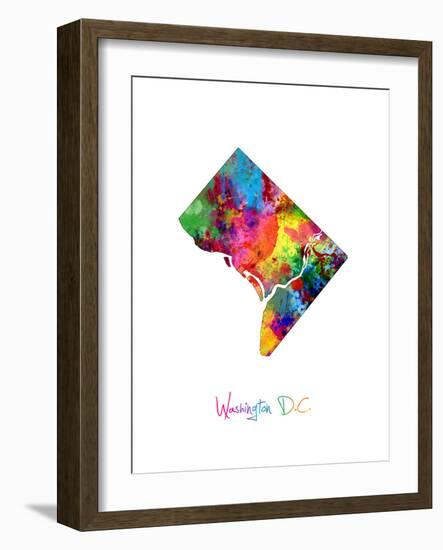 Washington DC, District of Columbia Map-Michael Tompsett-Framed Art Print