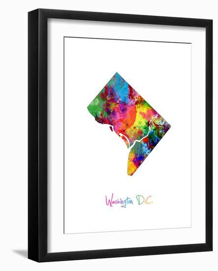 Washington DC, District of Columbia Map-Michael Tompsett-Framed Art Print