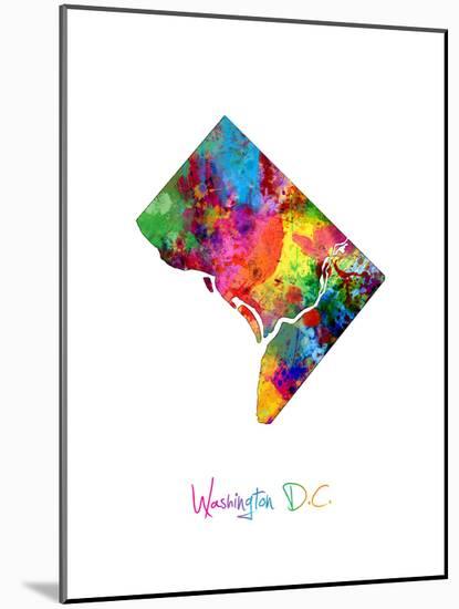 Washington DC, District of Columbia Map-Michael Tompsett-Mounted Art Print