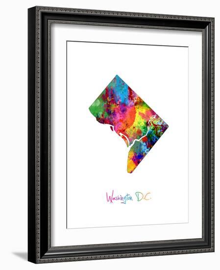 Washington DC, District of Columbia Map-Michael Tompsett-Framed Art Print