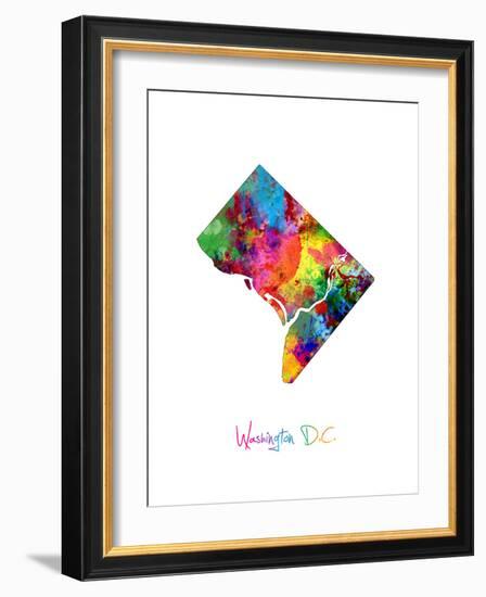 Washington DC, District of Columbia Map-Michael Tompsett-Framed Art Print