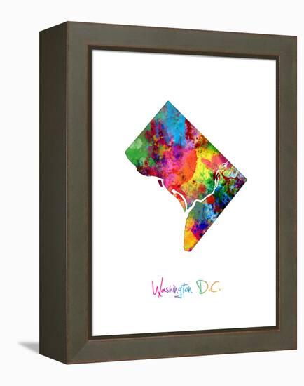 Washington DC, District of Columbia Map-Michael Tompsett-Framed Stretched Canvas