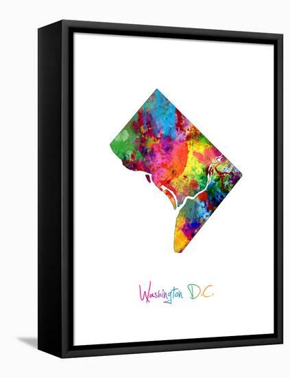 Washington DC, District of Columbia Map-Michael Tompsett-Framed Stretched Canvas