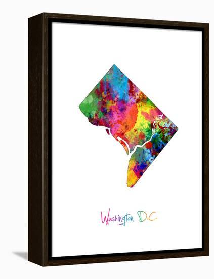 Washington DC, District of Columbia Map-Michael Tompsett-Framed Stretched Canvas