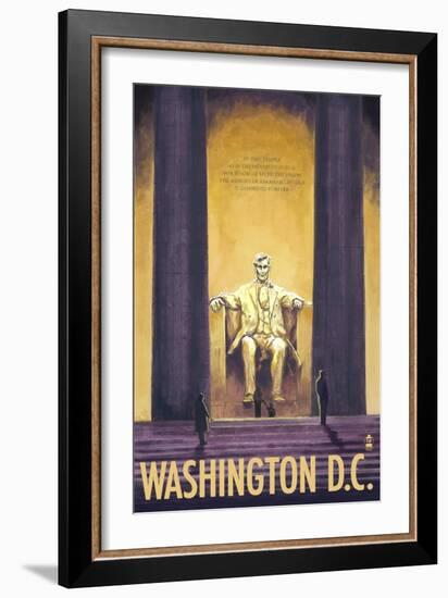 Washington DC, Lincoln Memorial-Lantern Press-Framed Art Print