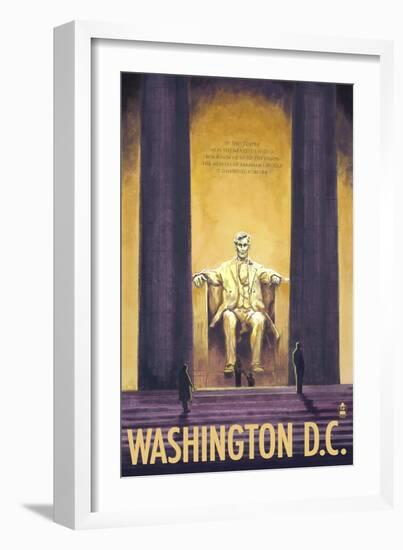 Washington DC, Lincoln Memorial-Lantern Press-Framed Art Print