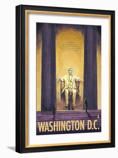 Washington DC, Lincoln Memorial-Lantern Press-Framed Art Print