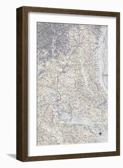 Washington DC Map B-GI ArtLab-Framed Giclee Print