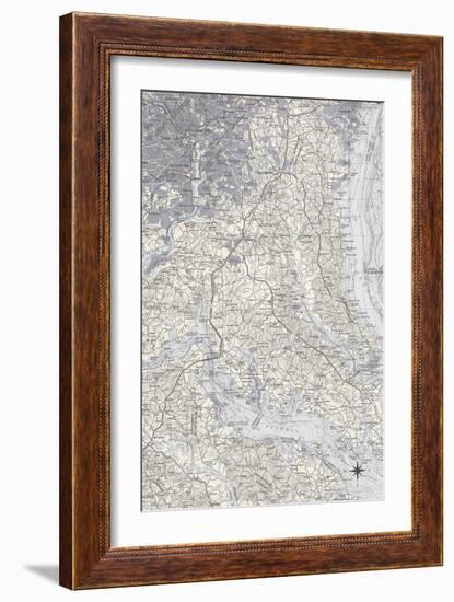 Washington DC Map B-GI ArtLab-Framed Giclee Print