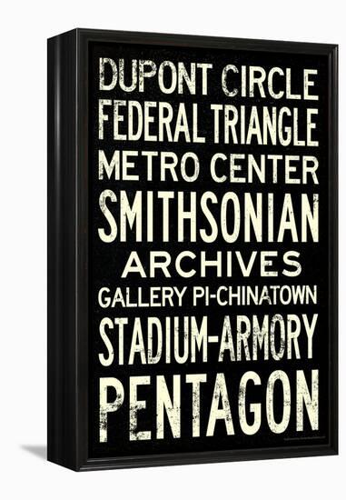 Washington DC Metro Stations Vintage Retro Metro Travel-null-Framed Stretched Canvas