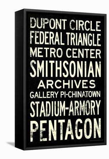 Washington DC Metro Stations Vintage Retro Metro Travel-null-Framed Stretched Canvas