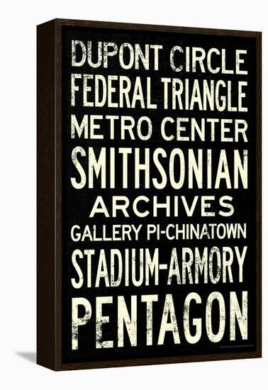 Washington DC Metro Stations Vintage Retro Metro Travel-null-Framed Stretched Canvas