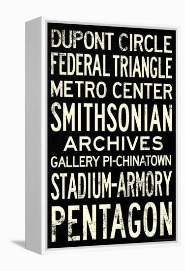 Washington DC Metro Stations Vintage Retro Metro Travel-null-Framed Stretched Canvas