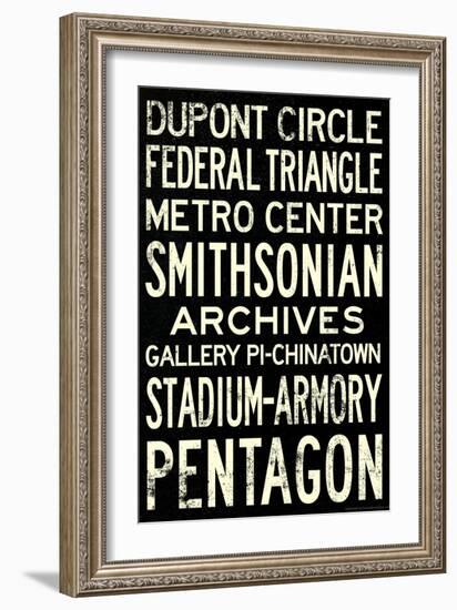 Washington DC Metro Stations Vintage Retro Metro Travel-null-Framed Art Print