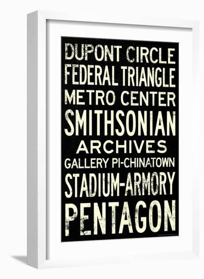 Washington DC Metro Stations Vintage Retro Metro Travel-null-Framed Art Print