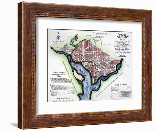 Washington, Dc, Plan, 1792-Andrew Ellicott-Framed Premium Giclee Print