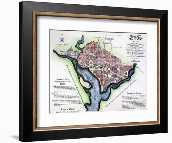 Washington, Dc, Plan, 1792-Andrew Ellicott-Framed Giclee Print