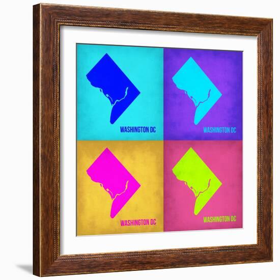 Washington DC Pop Art Map 1-NaxArt-Framed Art Print