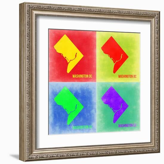 Washington DC Pop Art Map 2-NaxArt-Framed Art Print