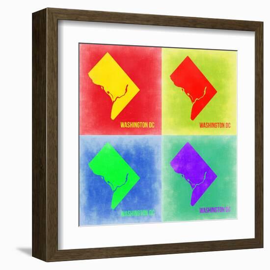 Washington DC Pop Art Map 2-NaxArt-Framed Art Print