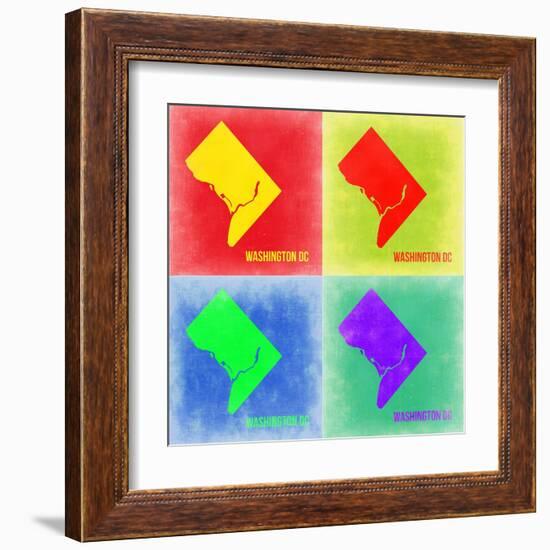 Washington DC Pop Art Map 2-NaxArt-Framed Art Print