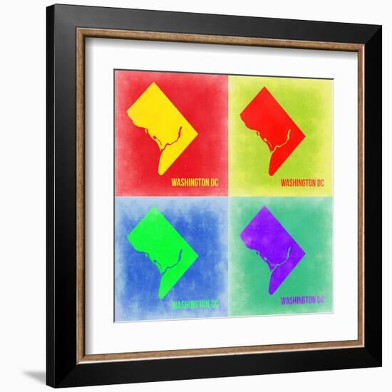 Washington DC Pop Art Map 2-NaxArt-Framed Art Print