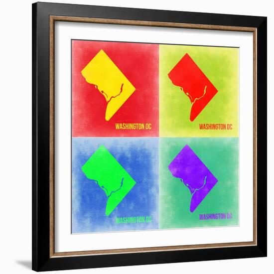 Washington DC Pop Art Map 2-NaxArt-Framed Art Print