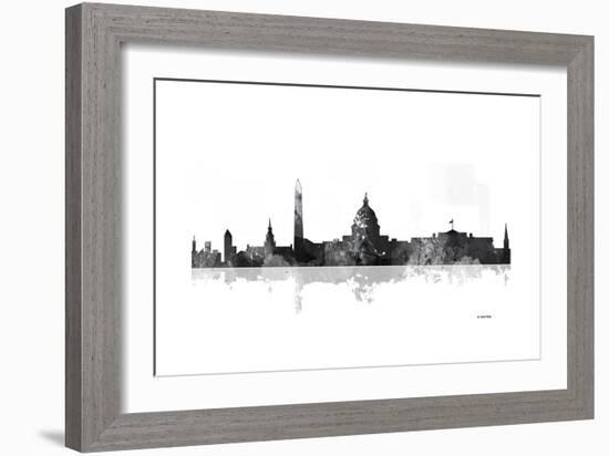 Washington DC Skyline BG 1-Marlene Watson-Framed Giclee Print