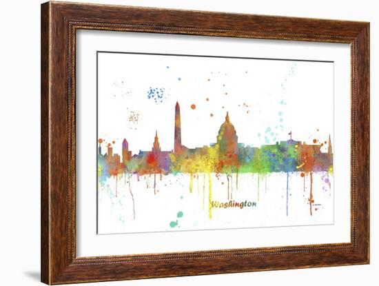 Washington DC Skyline MCLR 1-Marlene Watson-Framed Giclee Print