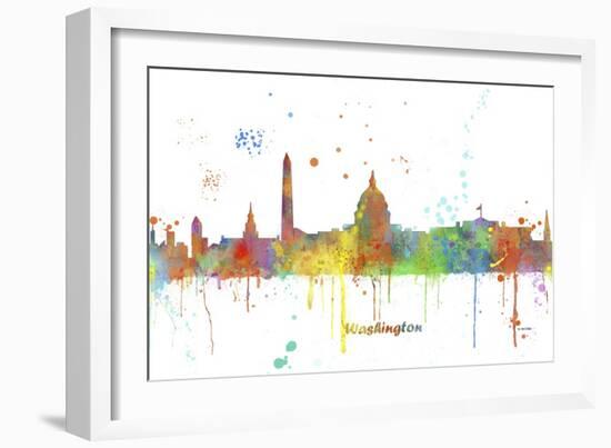 Washington DC Skyline MCLR 1-Marlene Watson-Framed Giclee Print