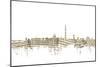 Washington DC Skyline Sheet Music Cityscape-Michael Tompsett-Mounted Art Print