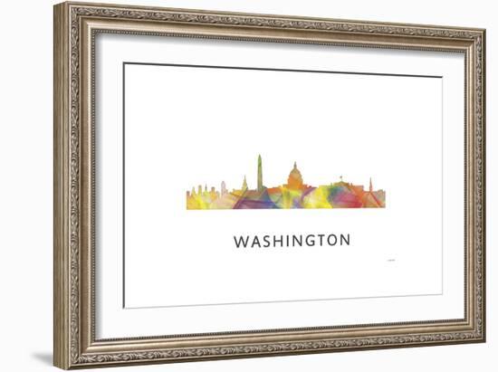 Washington DC Skyline-Marlene Watson-Framed Giclee Print