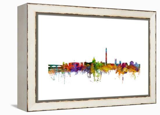 Washington DC Skyline-Michael Tompsett-Framed Stretched Canvas