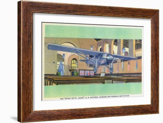 Washington DC - Smithsonian Institution; Spirit of St. Louis Plane-Lantern Press-Framed Art Print